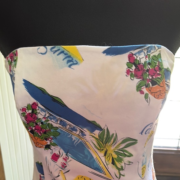 Robin Jordan Strapless Dress with Floral and Nautical Print - Picture 3 of 9